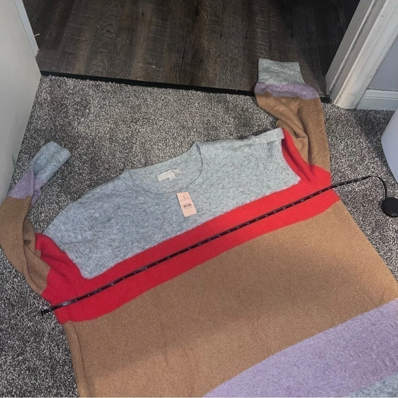 LOFT Plus Soft Pullover Color Block Sweater Size 24/26 ❤️ - Picture 7 of 10